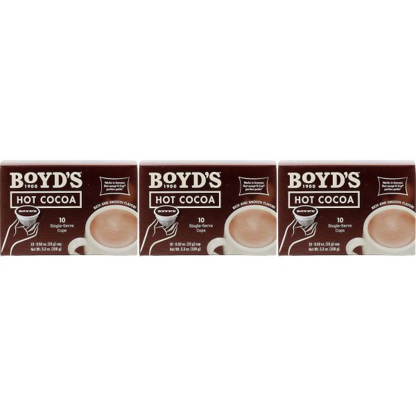 Boyd s Coffee 보이드 커피 핫코코아 싱글서브 포드 10개 3개 팩 30개