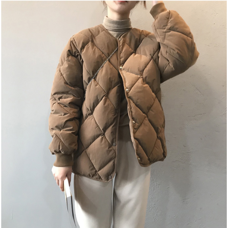여성 누빔점퍼 자켓 경량패딩 3색 크림베이지