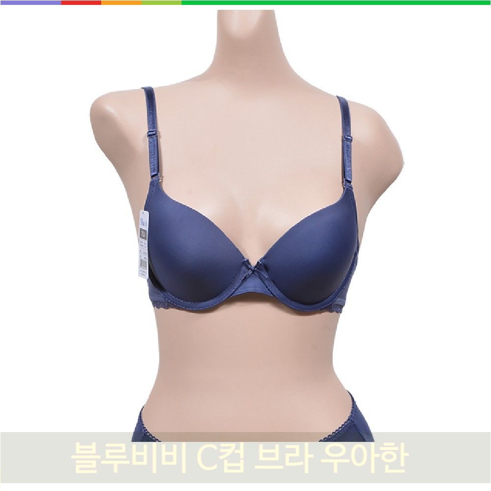 B컵브라 우아한 레이스 몰드 와이어 속옷 블루비비 B컵 브라 여성 비비안
