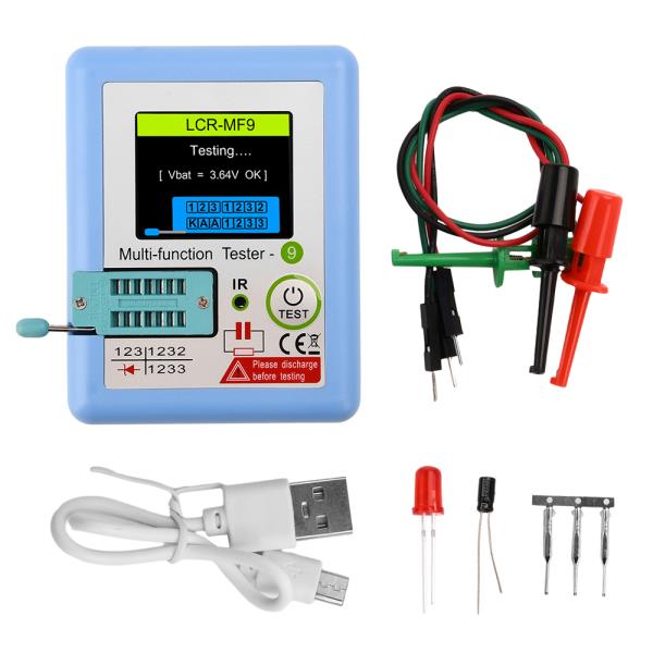 8 TFT LCD 디스플레이 멀티 미터 트랜지스터 테스터 다이오드 트라이오드 커패시터 저항기 테스 LCR-MF9 1