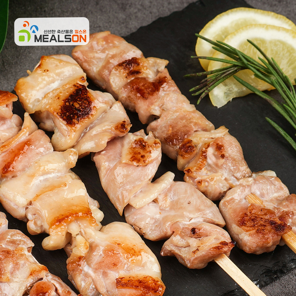 밀스온 밀스온 캠핑음식 국내산 수제 닭꼬치 닭다리살 10꼬치 소스포함 1개 450g