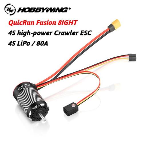 HOBBYWING QUICRUN 퓨전 8 라이트 브러시리스 센서 모터 ESC 18 RC 카 락 크롤러 전원 시스템용 통합 투인
