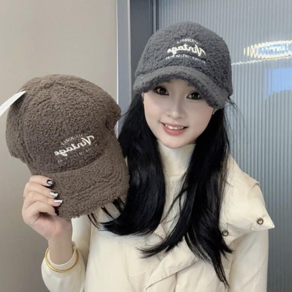 스웨이드 벨벳 야구모자녀 가을겨울 2023 백합 털보온 자수 오리털모자남