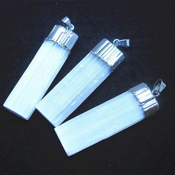 은펜던트 여성용 천연 중국 고 석 53x15mm 직사각형 모양 또는 황금색