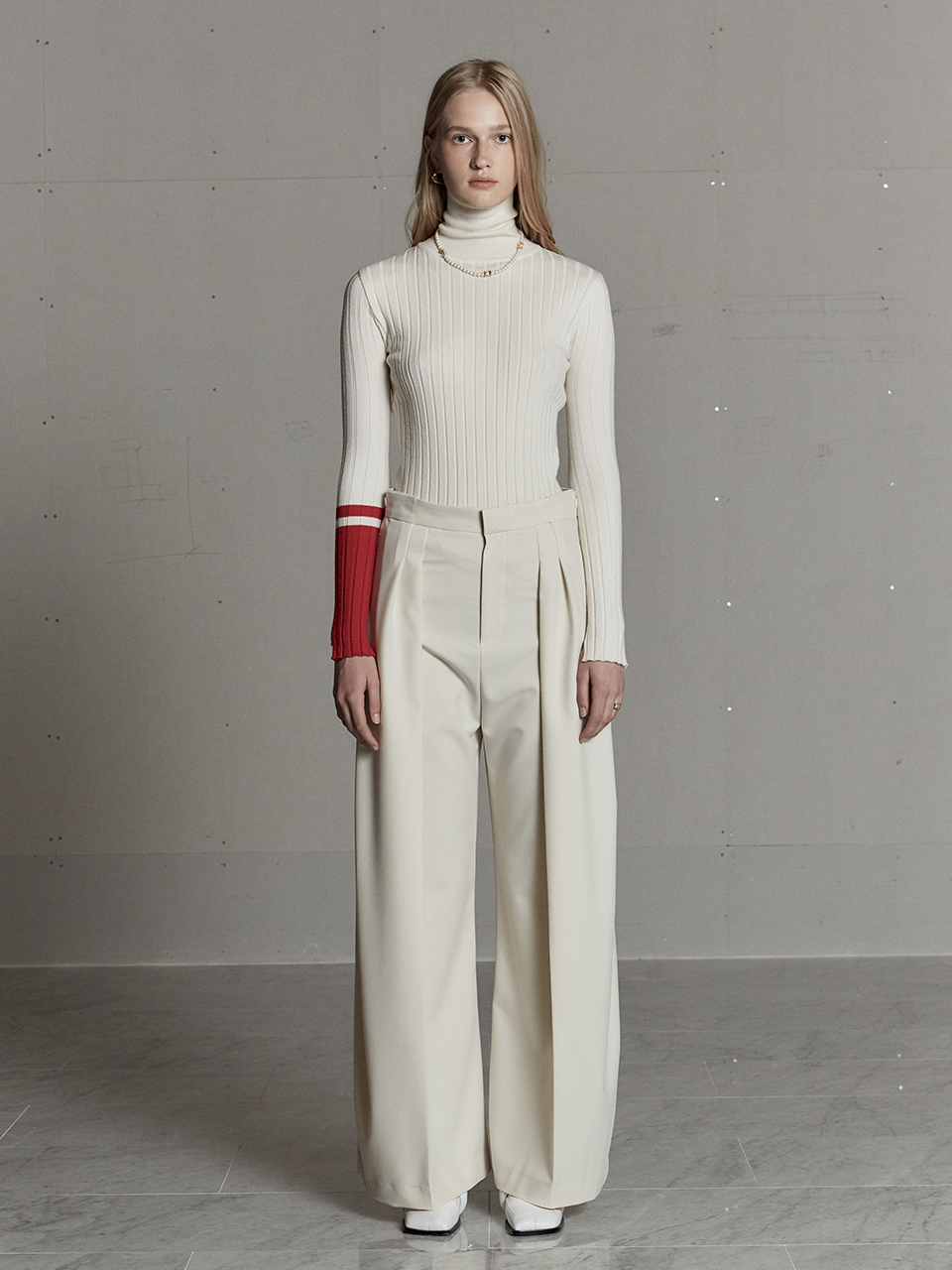뮤제 MUSEE LEO Wide Belted Slacks