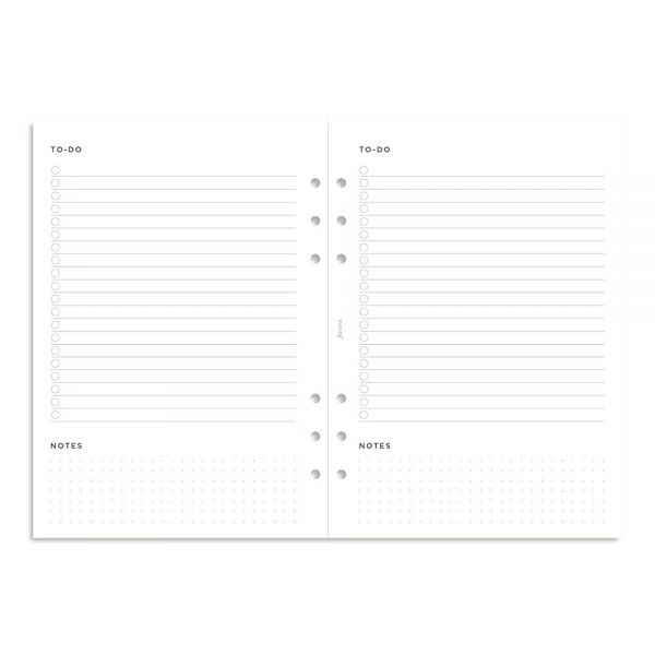Filofax 라이프스타일 리필 A5 사이즈 오거나이저 리필 백지 할 일 25장 B132863