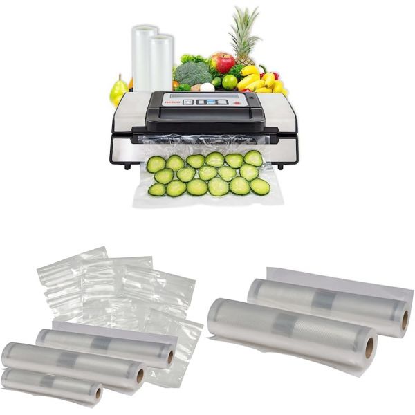 네스코 네스코 네스코 디럭스 푸드 진공 실러 130와트 키트 가방 뷰잉 리드 컴팩트 Vacuum Sealer Bag Sealer B VS-12