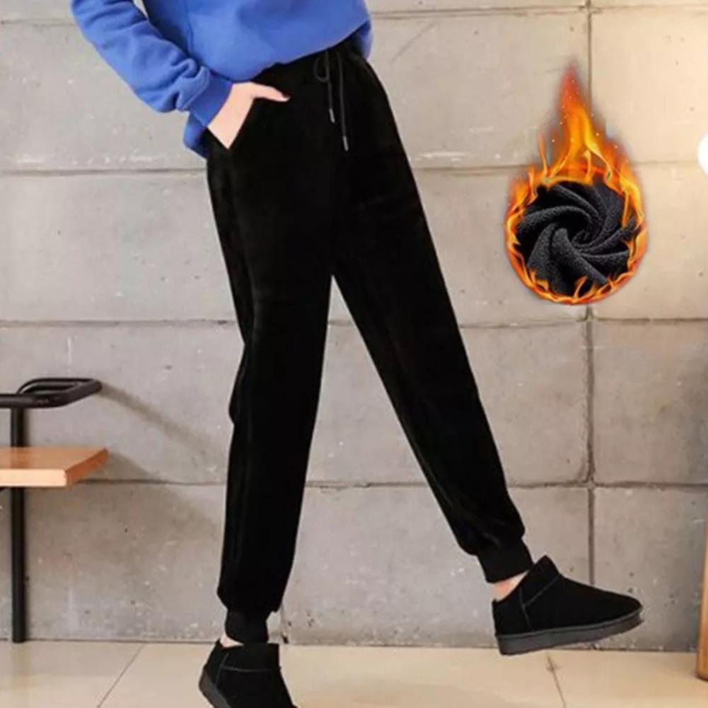 던뉴이 밴딩 기모 조거 웨이스트 시보리 바지 여성 윈터