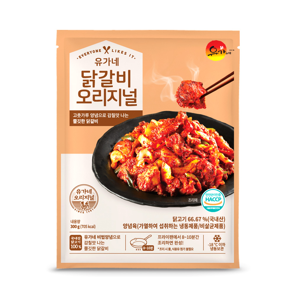유가네 유가네닭갈비 양념닭갈비 국내산닭다리살 300g X 5팩