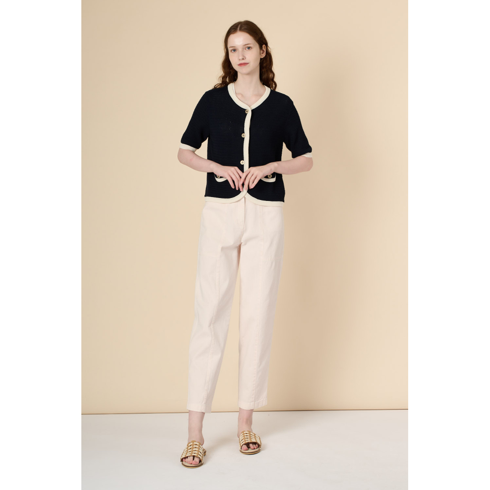 BCBG BCBG 엠보 배색 가디건 B3F7K101 LE1217690347