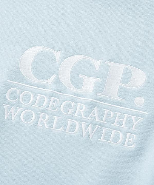 코드그라피 매장정품 코드그라피 CODEGRAPHY 우먼 CGP 스퀘어 로고 맨투맨 스카이블루