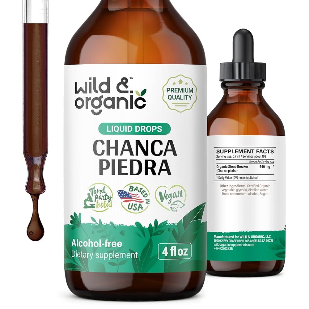 Wild Organic Stone Breaker 찬카 피에드라 액체 추출물 신장 클렌징 담낭 지원 비건 알코올 프리 보