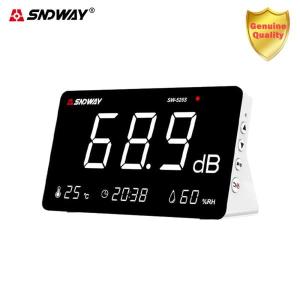 SNDWAY 벽걸이 소음 데시벨 계량기 30-130dB 디지털 사운드 레벨 dB 감지기 전문 SW-525S