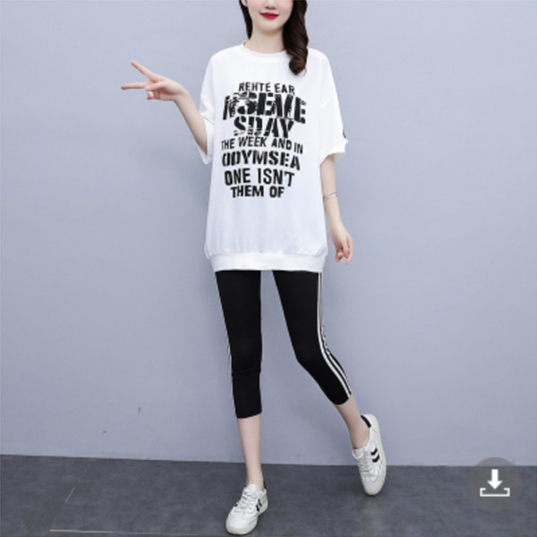 루루뷰티패션 여성 가오리핏 반소매 아이들 등하원 엄마 강아지 산책룩 7부 레깅스 투피스 트레이닝 세트 E0324