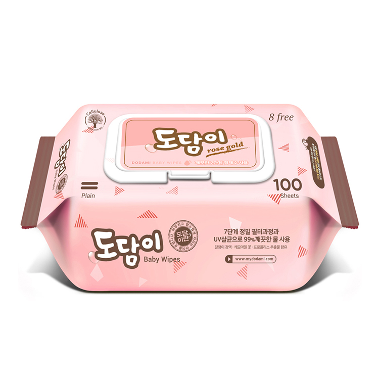 도담이 로즈 골드 플레인 물티슈 캡형 100매
