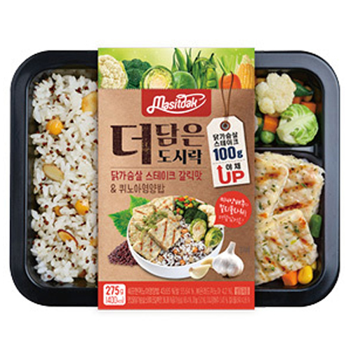 맛있닭 더담은 닭가슴살 도시락 스테이크갈릭맛 퀴노아영양밥 275g