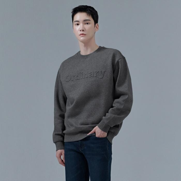체이스컬트 남성 엠보프레스 기모 맨투맨 티셔츠- CFRK5122D09