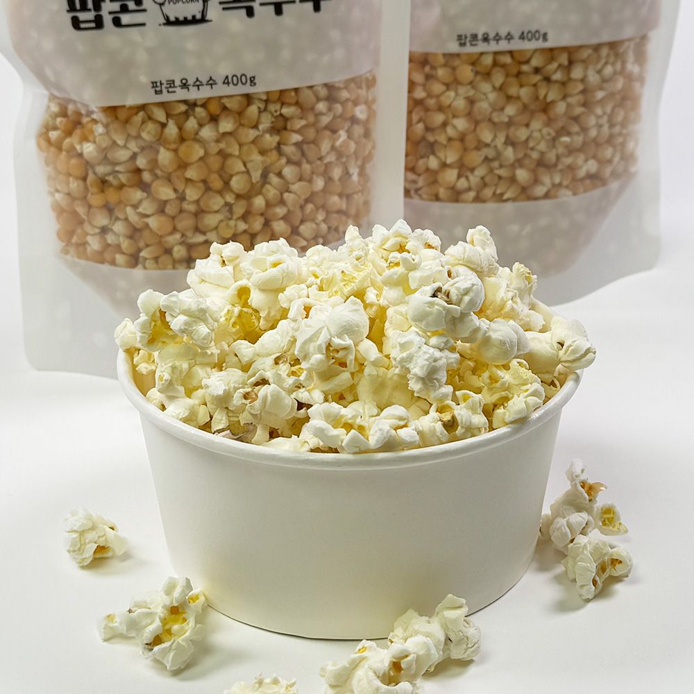 여수돌산 무농약 팝콘옥수수 400g 팝콘강냉이 만들기재료