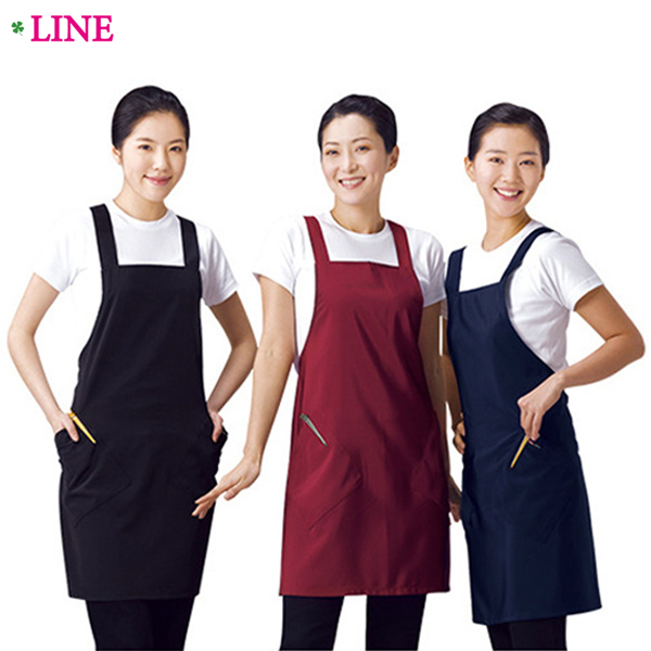 라인 벨크로 미니 유니폼 미용실 앞치마 커피숍 식당 업소 어린이집
