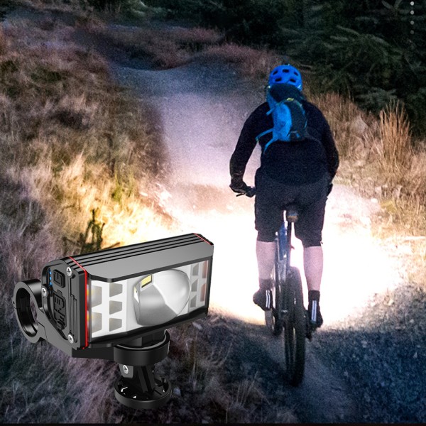 LED 자전거 핸들 바 손전등 USB 충전식 사이클링 MTB 산악 램프 액세서리