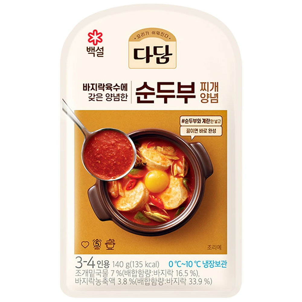 CJ제일제당 CJ 다담 바지락 순두부찌개 양념 140g 1개