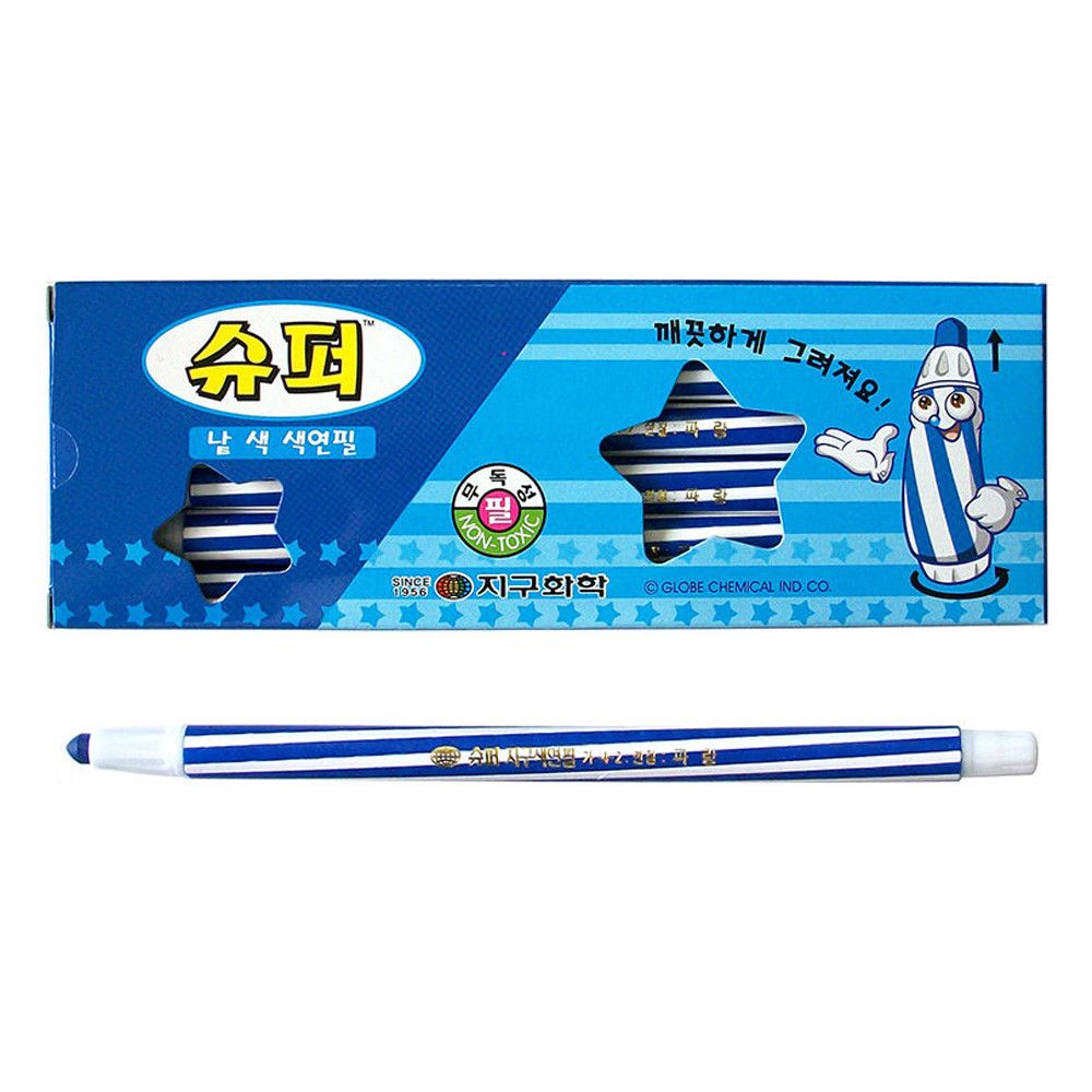 지구화학 슈퍼 낱색 색연필 12자루 1다스 연필 색년필 미술용 교육용 아동용 유아용 초등학교