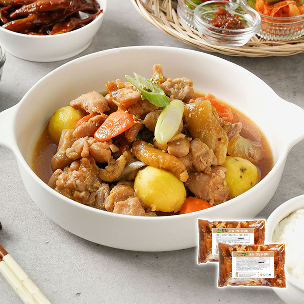 춘천 더나은푸드 국내산 맛있는 한입 순살 간장닭갈비 500gx2팩 1kg 냉동 국내산닭 4305431