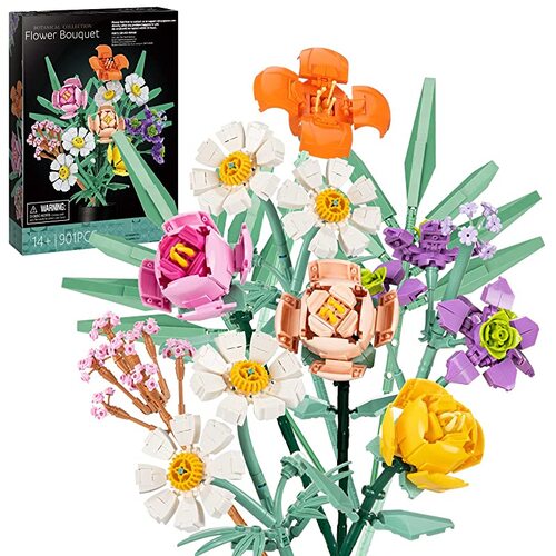 감각발달블록 교실놀이 블록장난감 사고력 해원 꽃 꽃다발 빌딩 세트 크리 에이 티브 홈 6 Bouquets 1개