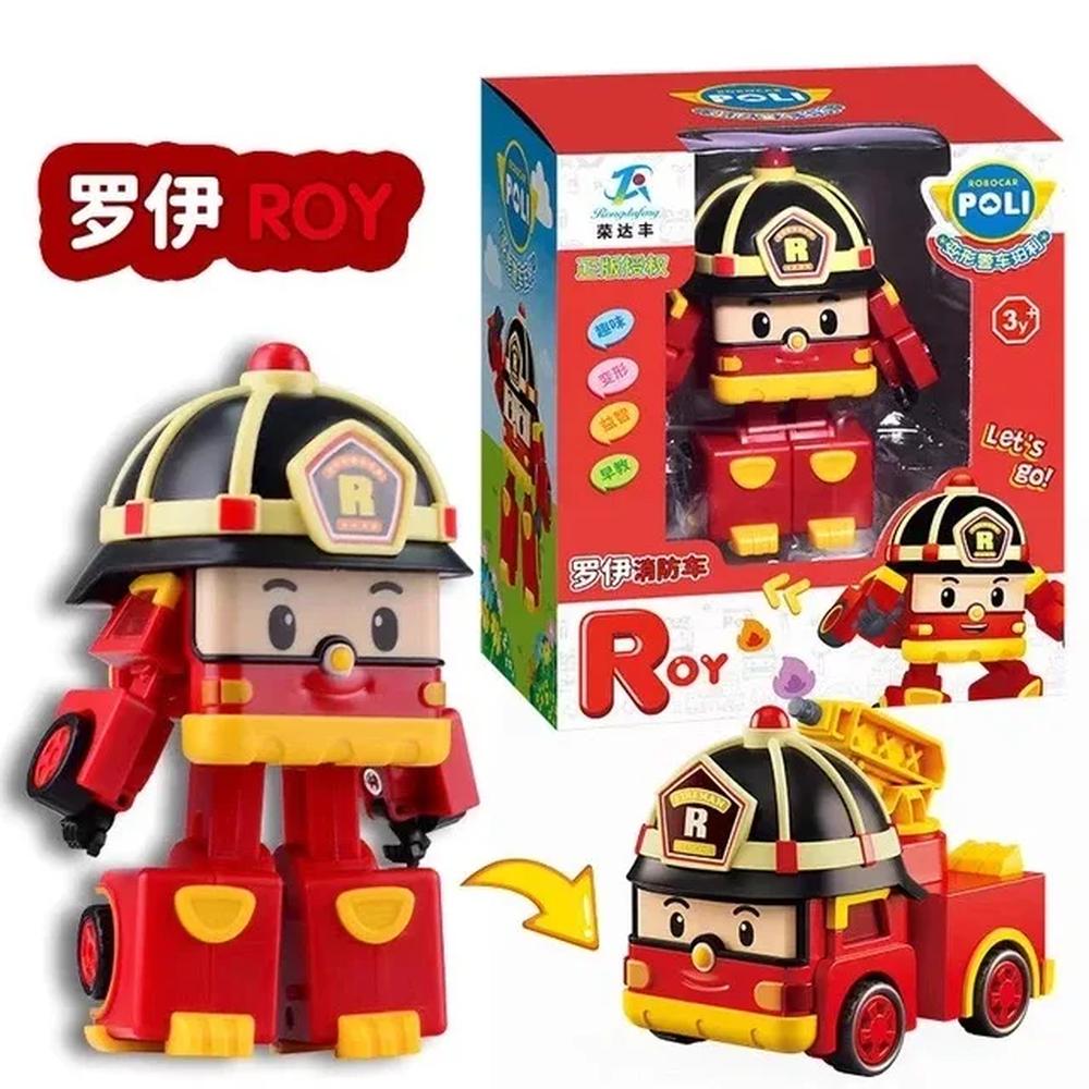 구조 폴리 자동차 변신 차량 로봇 앰버 로이 액션 피규어 버스 A Original box 1개 6 E