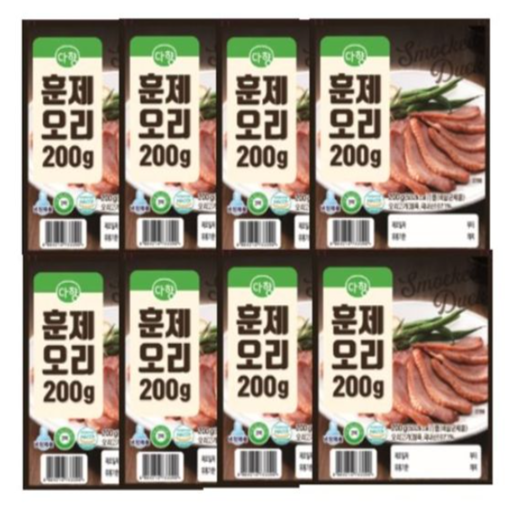 모아푸드 다향 훈제오리 슬라이스 200gx8팩