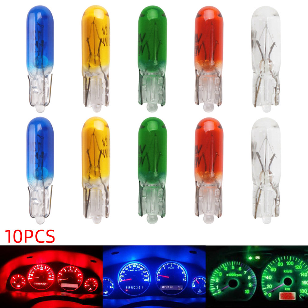 LED 자동차 게이지 조명 할로겐 램프 W2W T5 12V 1 2W 인테리어 계기 사이드 마커 라이트 유리 대시 보드