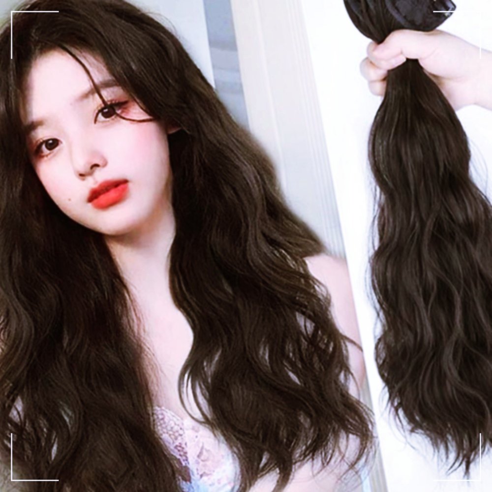 여성용 부분 자연스러운 고급스러운 모델 가발 고열사 웨이브 내츄럴블랙 EWB1B32C9