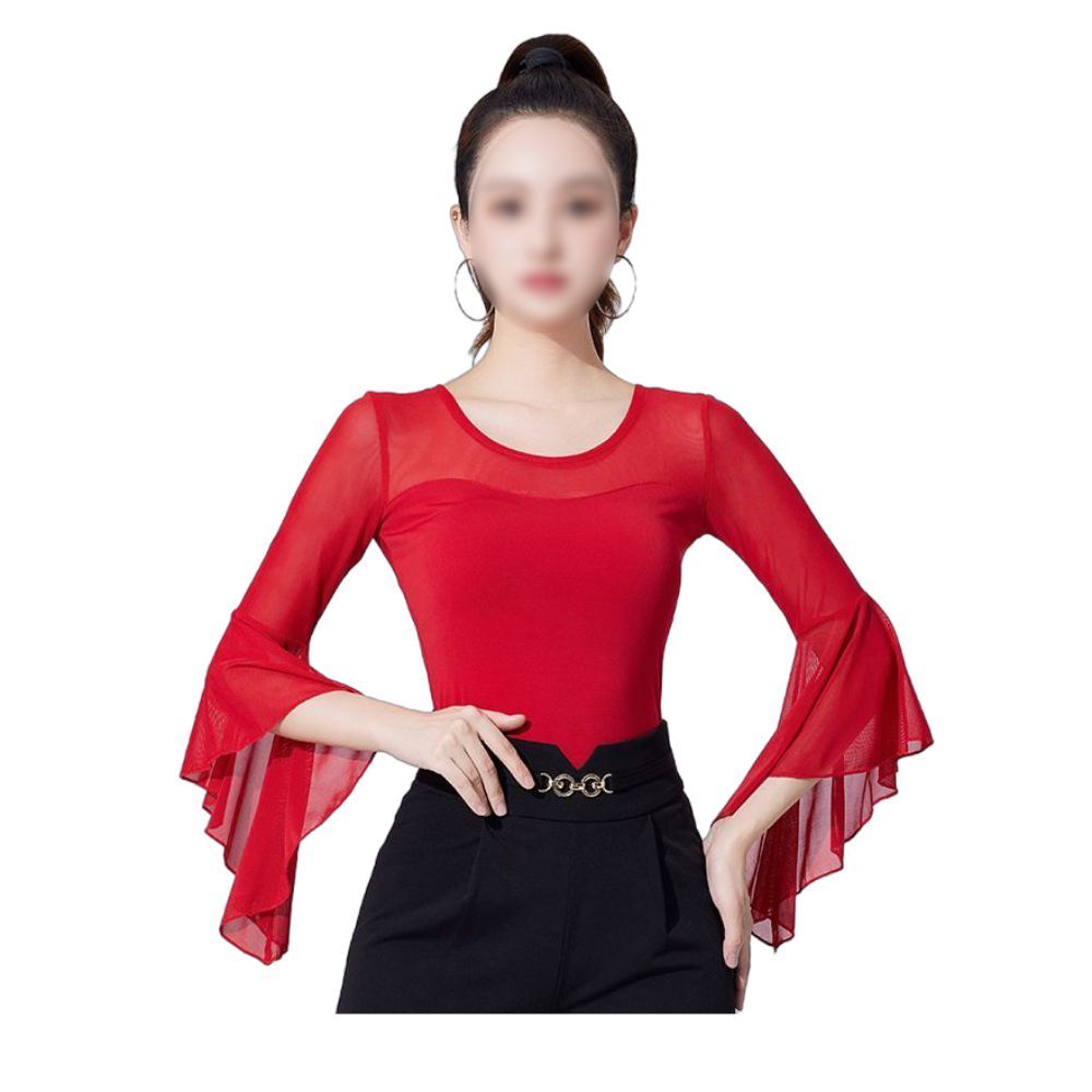 라인댄스복 상의 라틴 밸리 살사 T34 연습복 댄스티