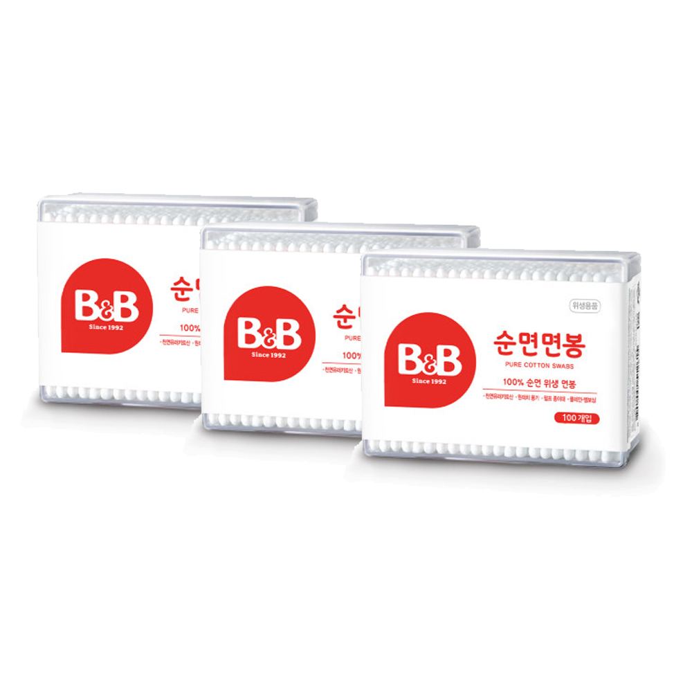 비앤비 보령 비앤비 B B 사각 유아면봉 200P 유아면봉 200개입 3개