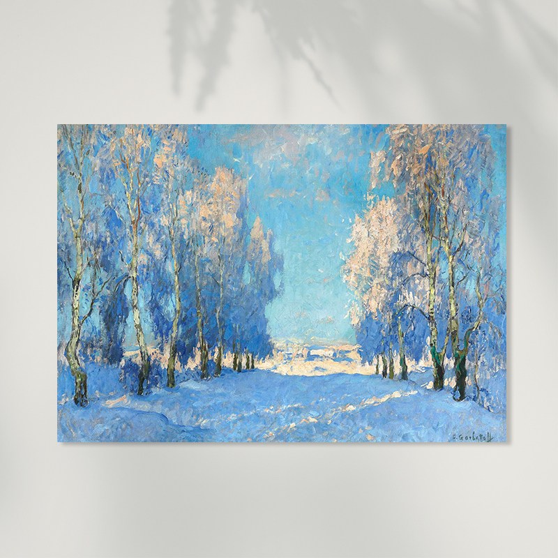픽토르 크리스마스 트리 겨울 풍경 인테리어 액자 포스터 94 콘스탄틴 고르바토프 A Winters Day 01 A4 고중량 매트지 - 포스터만 1개
