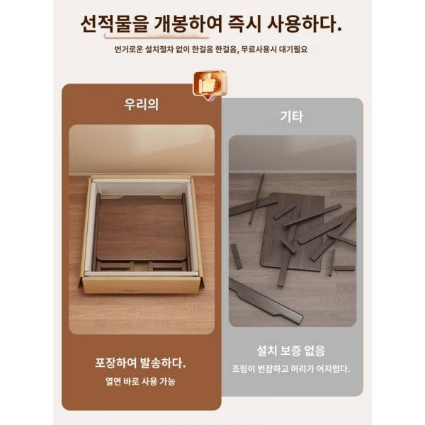 원목 접이식 책상 학생 가정용 컴퓨터 책상 침실 소형 공부 책상 침대 옆 책상 간이 책상