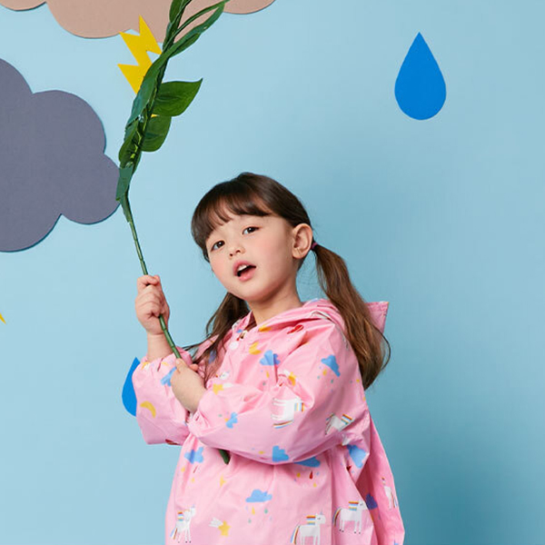 리틀모어 아동우비 레인코트 핑크유니콘 S