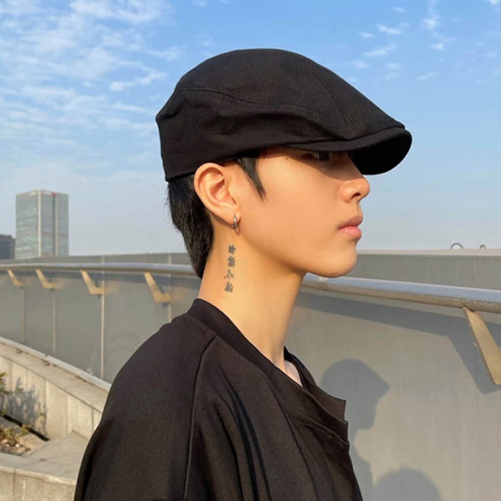 캐주얼 베레모자 가을겨울 데일리룩 심플 디자인 블랙컬러 경량