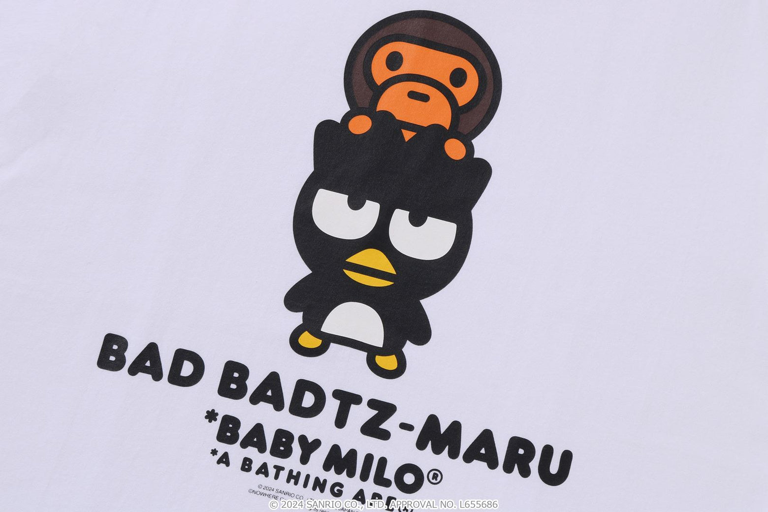 베이프 반팔티 BABY MILO X BAD BADTZ MARU TEE 2K73-110-915