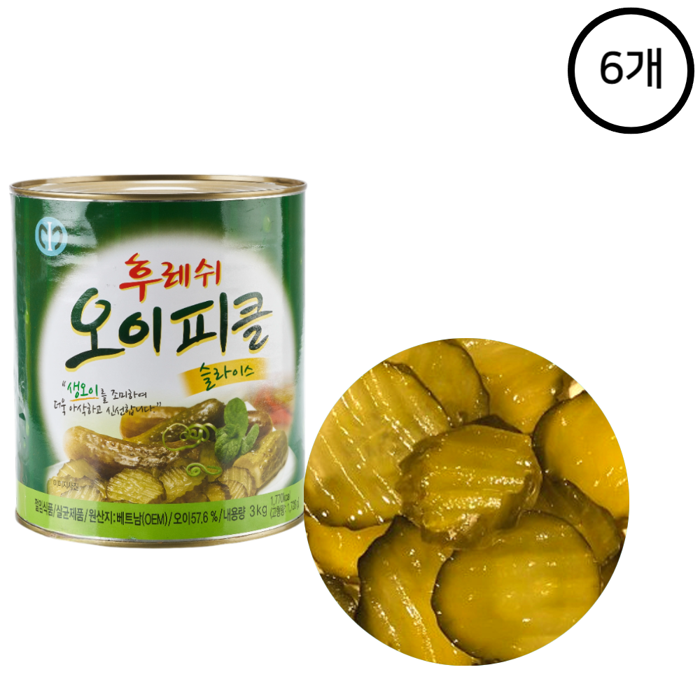 6개 일미푸드 일가집 후레쉬 오이피클 슬라이스 3kg