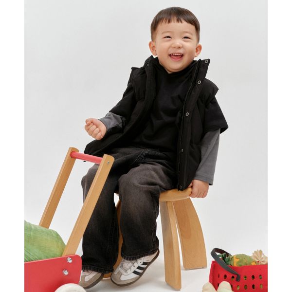 MUNSA STANDARD KIDS 태하 착용빅 브러쉬 와이드 밴딩 데님 팬츠 MKDNP502-WA 425991