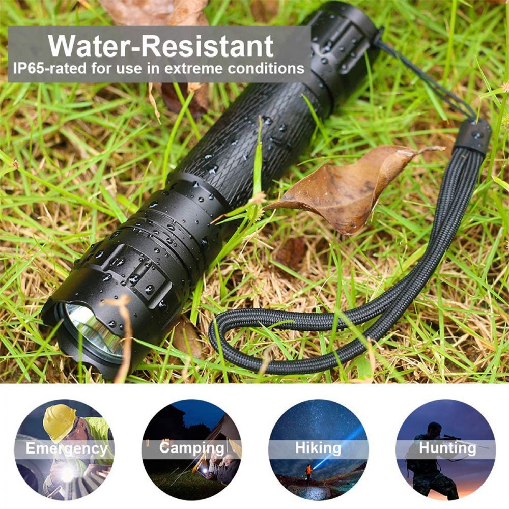 UltraFire LED 전술 손전등 강력한 방수 랜턴 야외 캠핑 토치 라이트 18650 배터리 119 홀스터 WF-501B