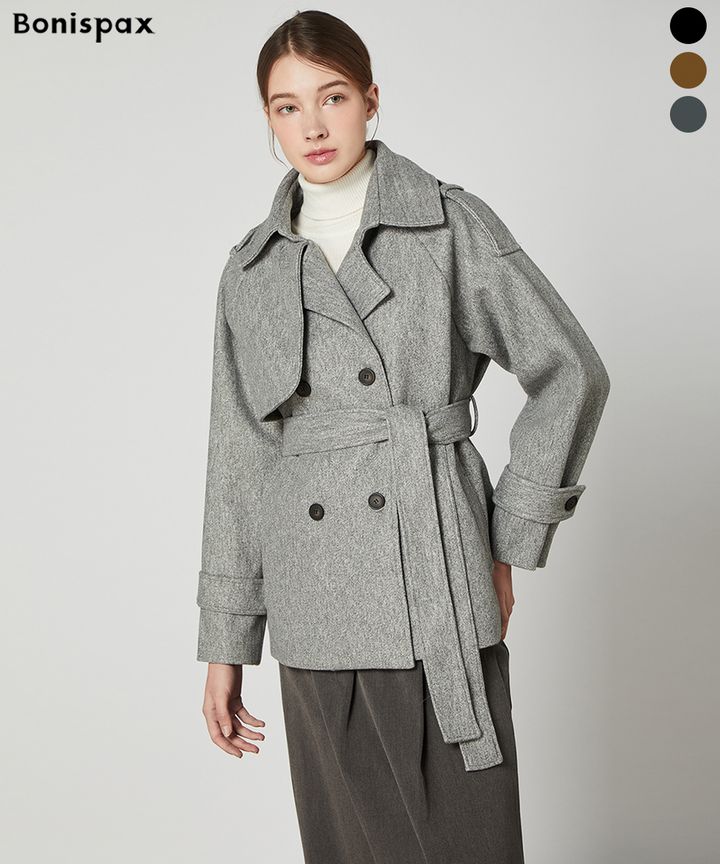 보니스팍스 클래식 모직 하프 더블 자켓 XOBJK010M0