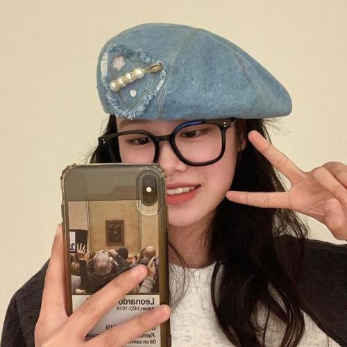 베레모 년 대형 카울 여성 오리지널 모자 레트로 클라우드