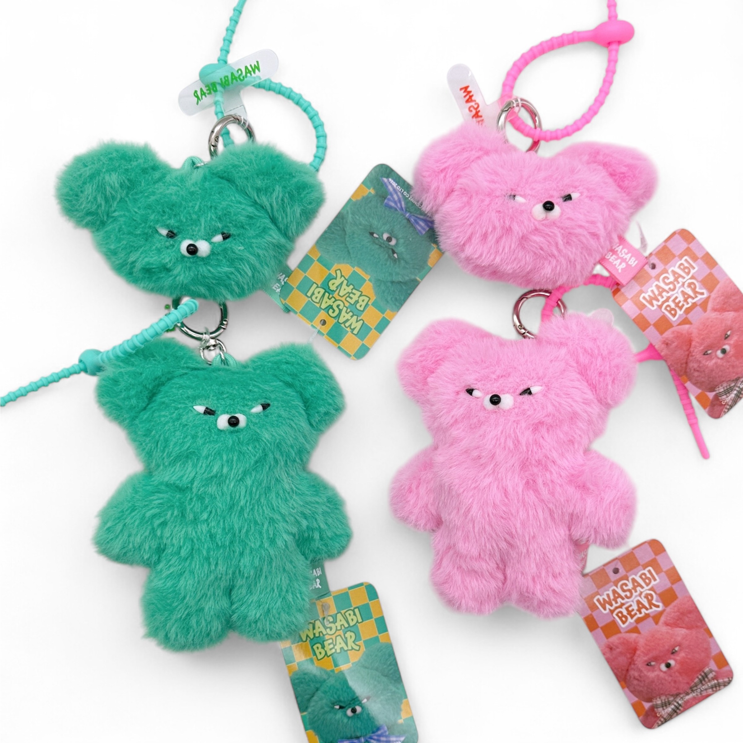 WASABI BEAR 와사비 베어 봉제 인형 데코링 키링 1개 핑사비베어 전신
