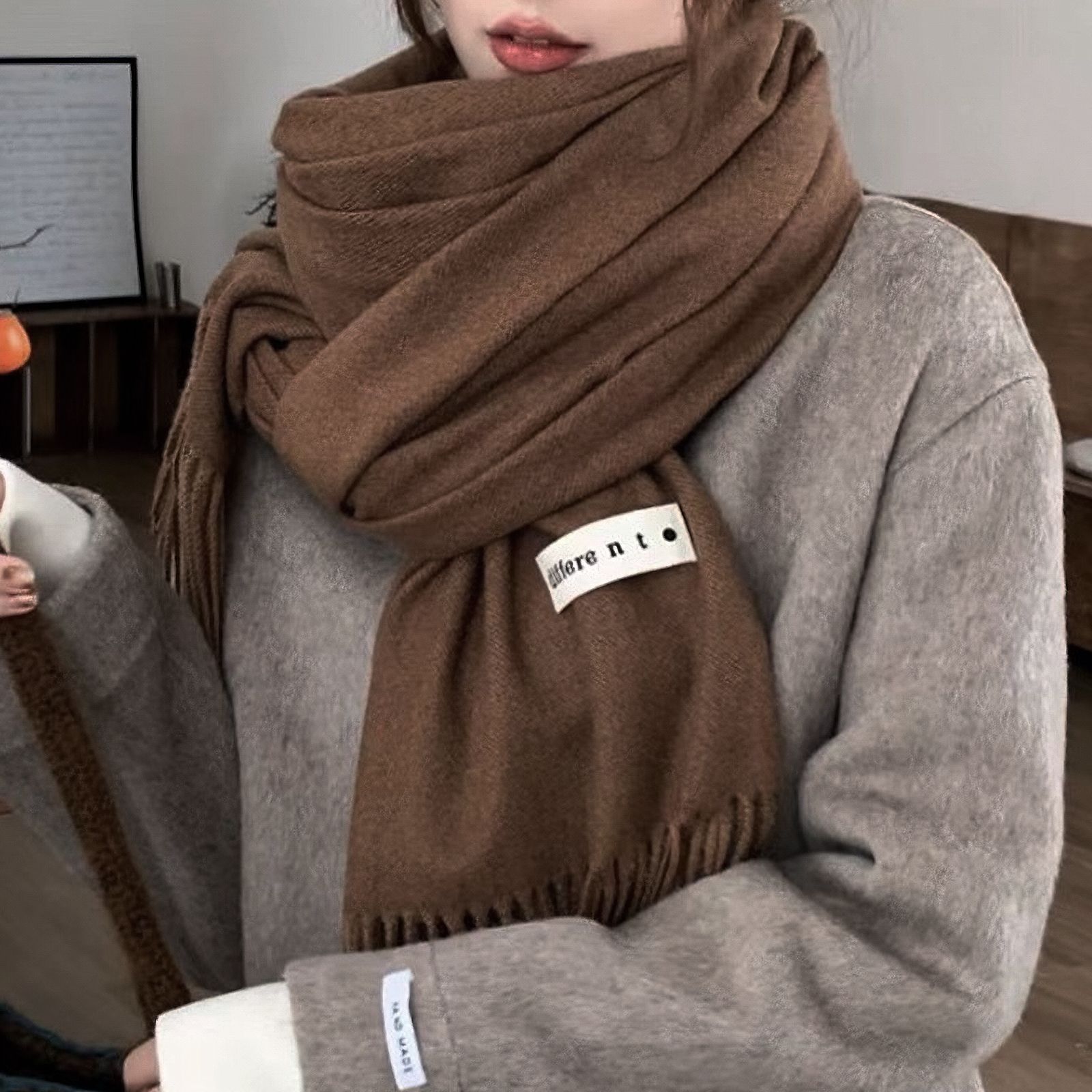 YH 머플러 캐시미어머플러 무지목도리 니트머플