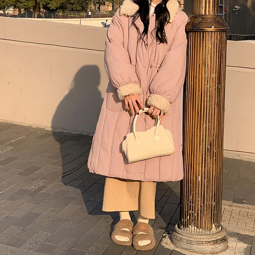그랜드포즈 뽀글이 포인트 패딩 L