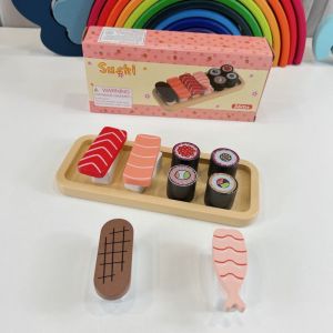 타코야끼장난감 역할놀이 세트 키덜트 카페 일본 나무 초밥 트레이 9개
