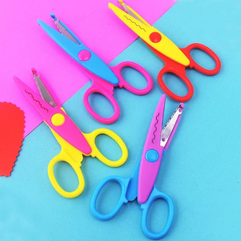 레이스 가위 DIY 스크랩북 종이 일기 장식 어린이 안전 꽃 앨범 팩당 6 개