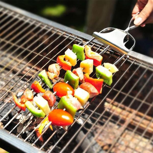 바비큐 화로대 요리용 고기 포크 생선 구이 바베큐 꼬치 휴대용 야외 그릴 캠핑 주방